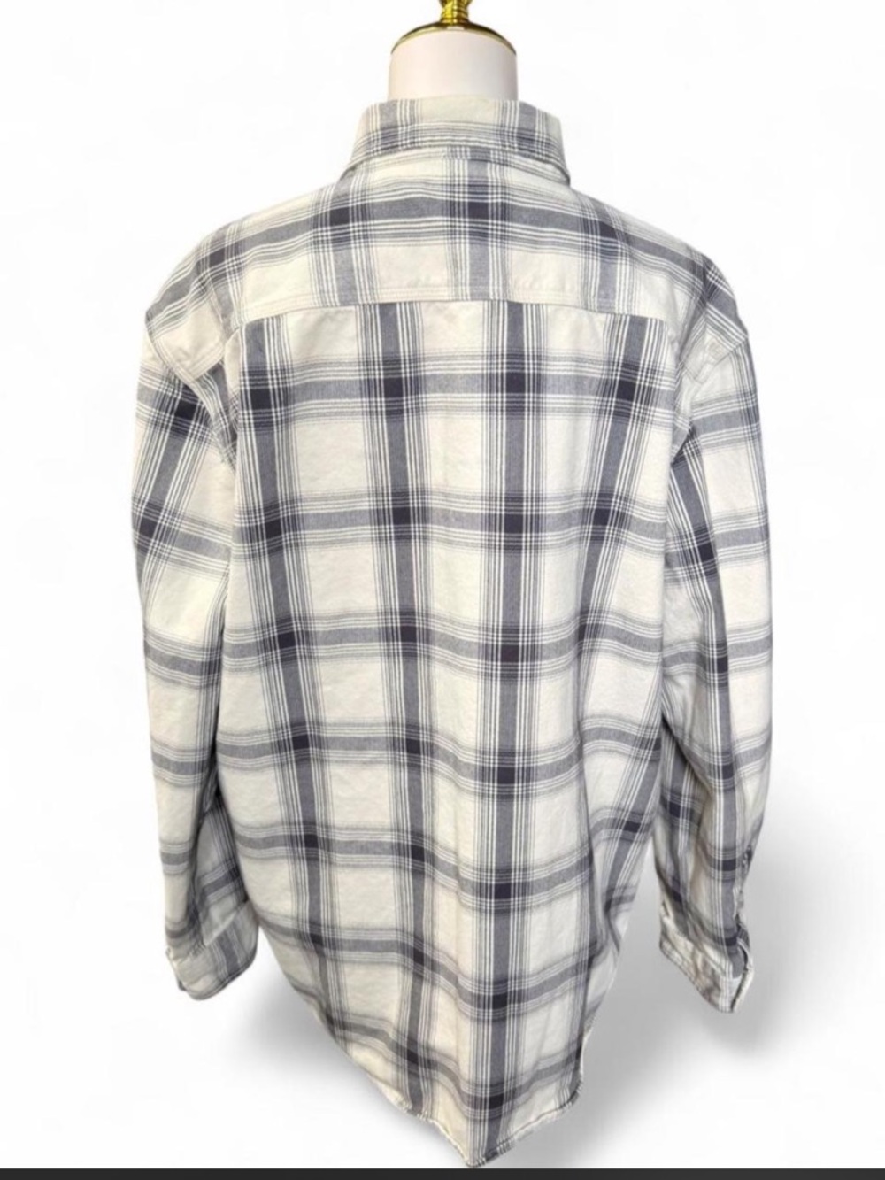 Carhartt Heavyweight Flannel Plaid Shirt Men's Large L Original Fit Cream - Picture 7 of 8